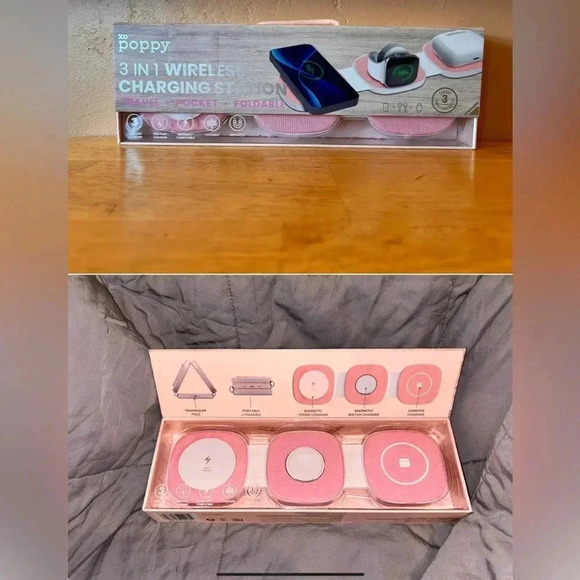 3 IN 1 WIRELESS CHARGING STATION BY XO POPPY. WIRELESS. PHONE, WATCH, EARBUDS!! - Picture 5 of 16